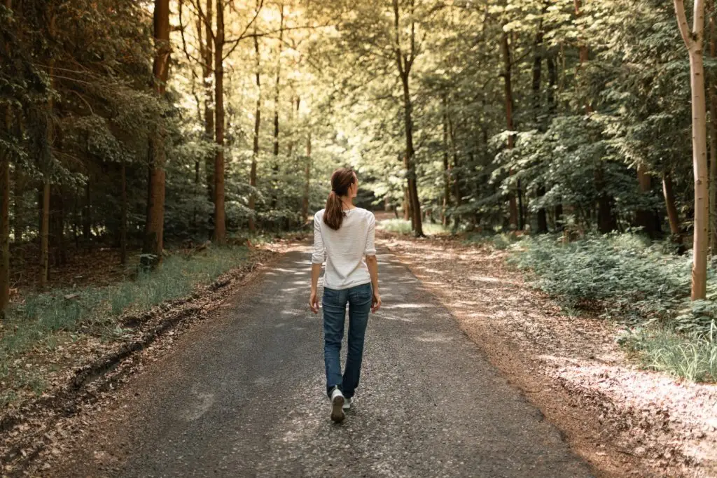 Woman in the forest.